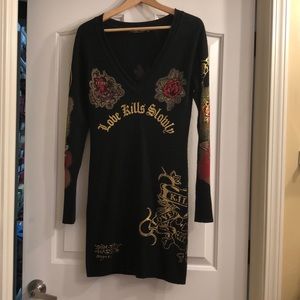 Ed hardy black dress